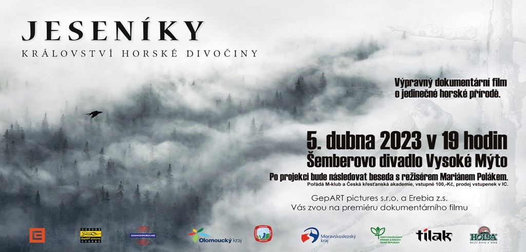 Promítání dokumentárního filmu Jeseníky, království horské divočiny