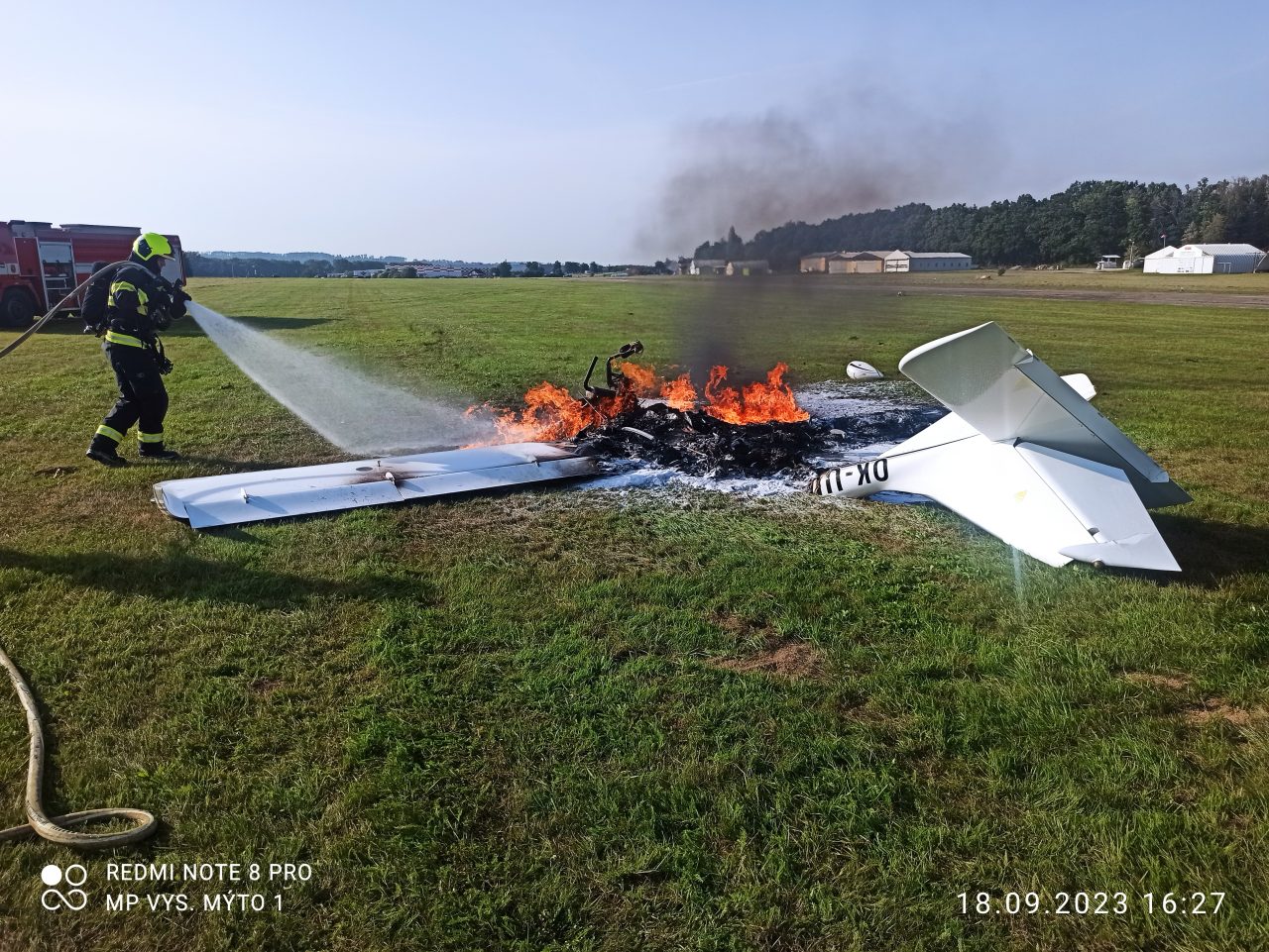 Pilot dokázal s hořícím letadlem přistát