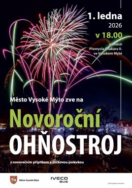 Novoroční setkání a ohňostroj ve Vysokém Mýtě