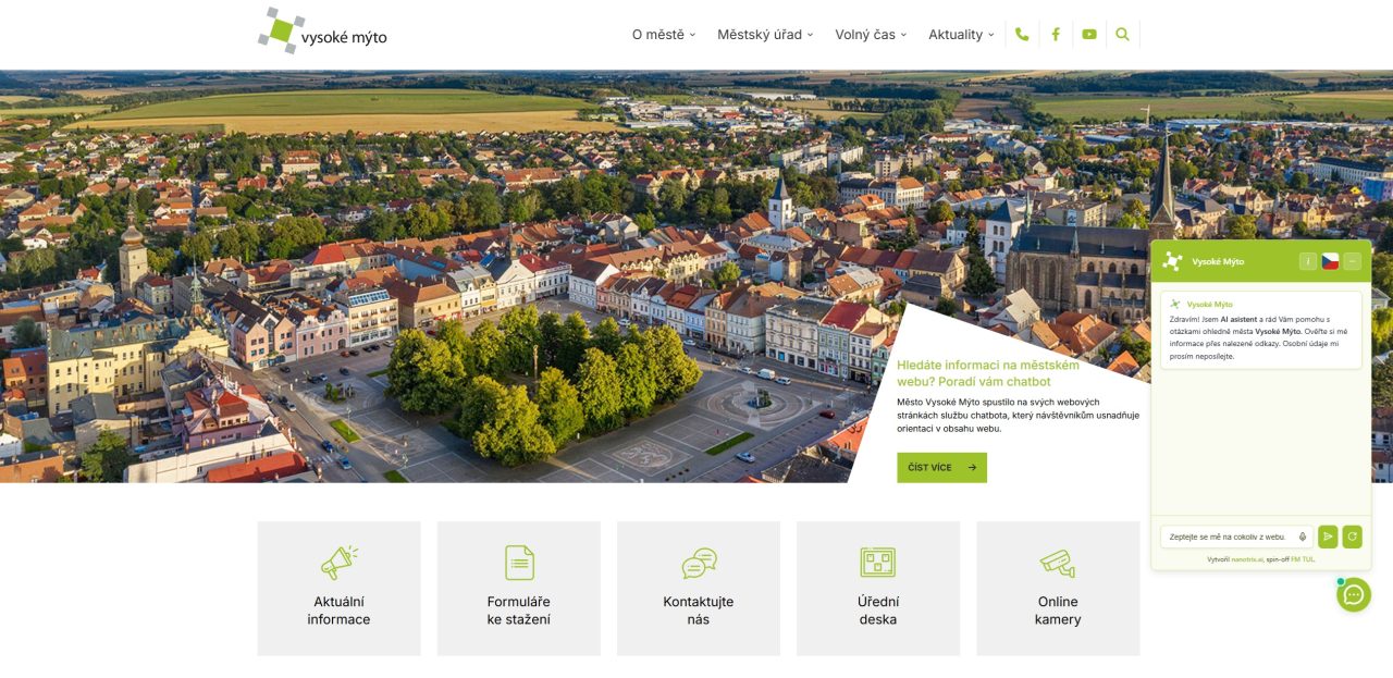 Hledáte informaci na městském webu? Poradí vám chatbot Hledáte informaci na městském webu? Poradí vám chatbot